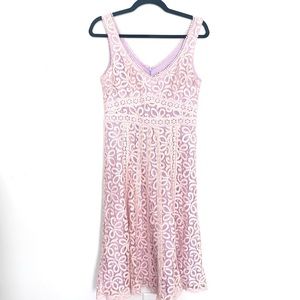 Nanette Lepore Pink Lace Fit & Flare Dress 6